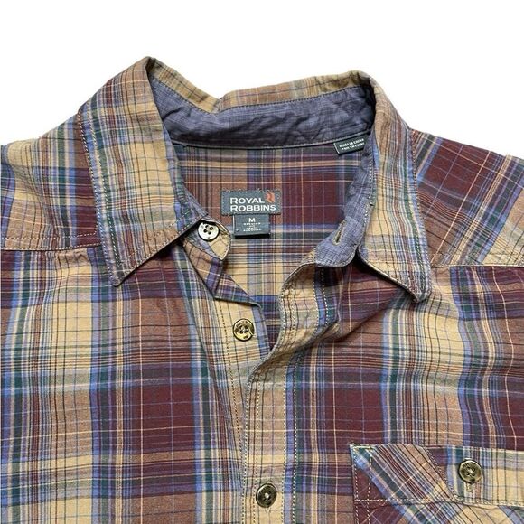 ROYAL ROBBINS Plaid Button Down Shirt Size Medium - Picture 3 of 7